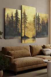 Wallity Set de 3 Pinturas Decorativas en Lienzo Multicolor